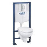 Seina wc komplekt GROHE BAU CERAMIC 5in1, koos paigaldusraamiga