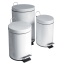 ROUND PEDAL BIN WHITE